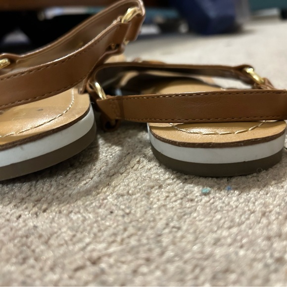 **Never worn**Tommy Hilfiger Tan Sandals with Gold Logo - Picture 3 of 5